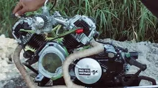 I turn V-twin Compressor into V-twin engine (Transmission)