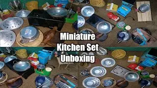 Unboxing miniature kitchen set | Tiny kitchen set buy online | Real kitchen set for cooking