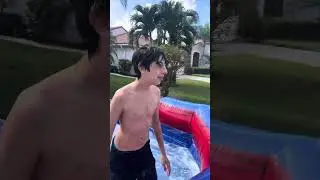 Inflatable double waterslide 16 feet high