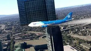 emergency landing ;; cargo plane ;; Los Angeles airport . game