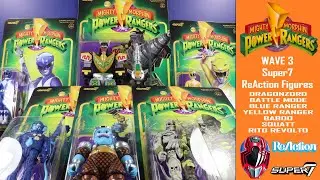 Super7 ReAction Figures MIGHTY MORPHIN POWER RANGERS Wave 3 Dragzonzord Rito Revolto Baboo Squatt