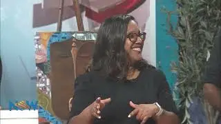 Kim Forrester prepares a beetroot dish for hosts of TTT's Now Morning Show