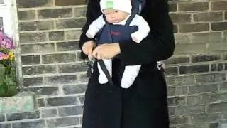 baby parka carrier coat: how to attach from behind