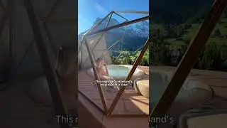 Can't beat mountain views from a private hot tub in the 📍#SwissAlps 🏔️🥰 Switzerland is also famous