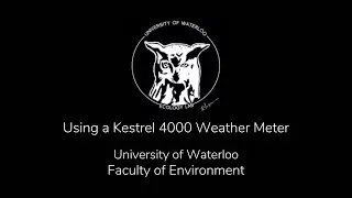Kestrel 4000 Weather Meter Tutorial