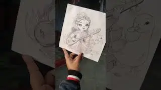 #cute saraswati ma drawing