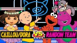 M.U.G.E.N. Battles | Caillou/Dora vs Wario-Man/Elmo/Barney