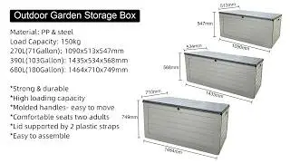 VERTAK Outdoor Garden Furniture Cushion Storage Box Container Desk Box for Patio and Garden Tools