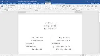 Systems of Linear Equations - Three variables and three equations