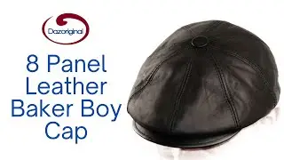 8 Panel Leather Baker Boy Cap