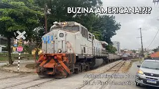 VAGÃO NOVO - Dash-9 40BBW liderando o cargueiro com os vagões GDF para a Vale em Carmo do Cajuru–MG