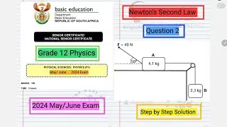Grade 12 Physics : 2024 May/June Exam | Newton&rsquo;s Second Law Question | iCampSA