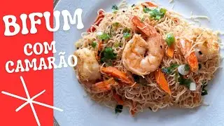 MACARRÃO DE ARROZ OU BIFUM - COM CAMARÃO E LEGUMES                 #camarao #bifum #macarraodearroz