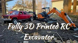 3D Printed Truck, Tilt Deck Trailer and Mini Excavator