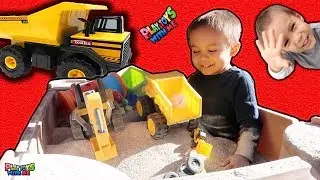Sandbox Toys for Kids Videos Logan Many Play Sessions Step2 Sandbox Construction Trucks
