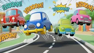 Colorful Cars Song for Kids | 4 Cars Finger Family Rhyme