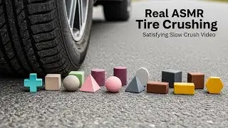 Real ASMR Tire Crushing Chalk Shapes | Satisfying Slow Crush Video