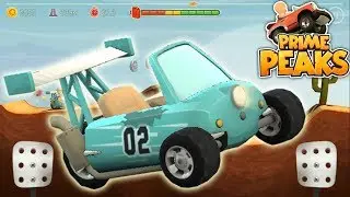 Крутая гонка на трёхколёсной машине в игре на андроид Prime Peaks с шуточной озвучкой