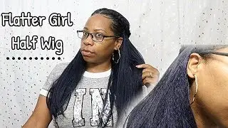 Freetress Flatter Girl Half Wig | Blue Black | How I Apply A Half Wig