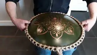 Steel Tongue Drum in Lichen Green. D Celtic Minor and A Akebono Scales.
