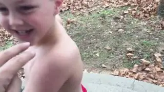 41 degrees, shirt off outside.