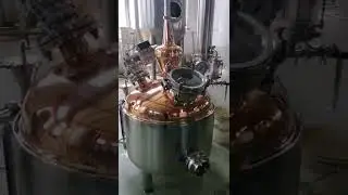 Fully automatic copper pot still distillation equipment for brandy, whiskey, gin, rum, and vodka.