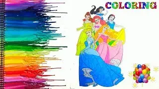 Disney Princess Coloring Book Compilation Sleeping Beauty Ariel Cinderella Belle Snow White Jasmine