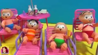 Turma da Mônica Bebês! Dia de diversão no parque aquático! #turmadamônica #parqueaquatico #novelinha