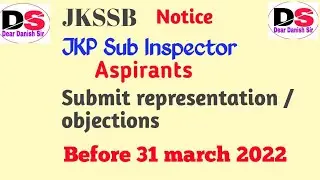 Representations Notice regarding || JKP SI answer key