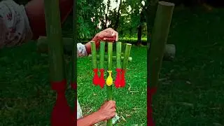 Crazy Bamboo Balloon Launcher 😱 | Genius DIY Trick You Must Try!🎯 #bomboy