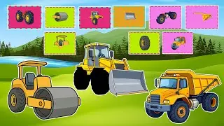 Missing Parts Alert 🚧🧩🚜 Find the Right Pieces to Fix the Road Roller & Bulldozer 🛠️| Vehicles Puzzle
