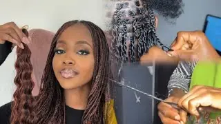 How to: Make the TRENDING DEEP WAVE BRAIDS #hairstyles #hair #braids #short 