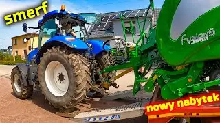 Niebieski smerf musiał włączyć 4x4 👉 Wyładunek nowej praso-owijarki McHale Fusion PLUS 3 [Korbanek]