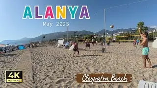 Alanya City Walking Tour | Kleopatra Beach | May 9, 2025 [4K HD/60 fps] 🇹🇷