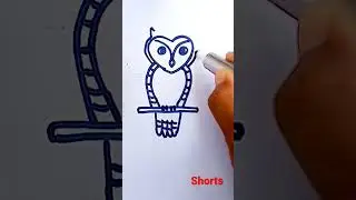 How to draw an owl.Easy owl drawing step by step #Shorts..