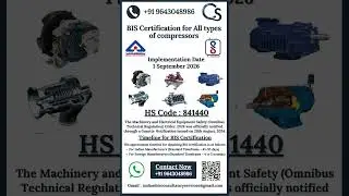 BIS Certification for Compressors (HS Code: 841440) | ISI Mark Registration & FMCS License Explained