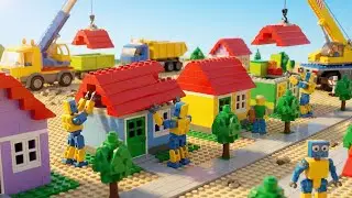 Lego Suburb: крошечные роботы строят красочные дома!