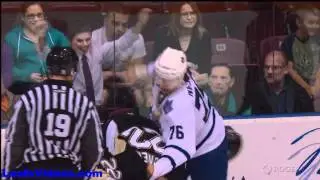 Penguins @ Leafs - Kyle Neuber vs Stefan Fournier - 110911