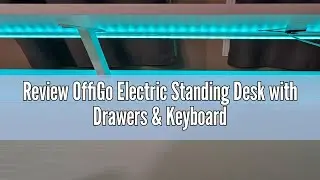 Review OffiGo Electric Standing Desk with Drawers & Keyboard Tray, 48 Inch Height Adjustable Desk wi