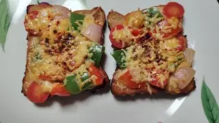 Vegetable Se Bharpur Breakfast  Pizza Sandwich 🍕🍞 #vegetables #food #trending #healthyfood #health 