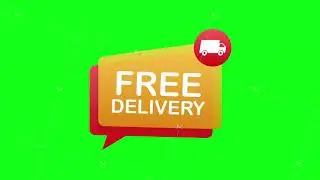 Free delivery. Badge with truck. Price tag. Motion graphics.