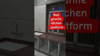 Latest Modular kitchen design 2025 ,Red south granite kitchen platform #shorts #short #home
