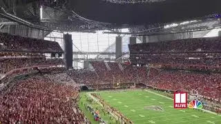 Falcons hold moment of silence at Sunday's game for Apalachee high mass shooting victims