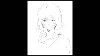 Drawing girl face sad expressions Toubou. #shorts