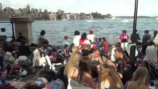2013-2014 New Year's Eve I Crowd scenes at Dawes Point Sydney Harbour Bridge Australia HD