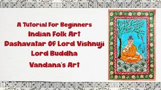 Indian Folk Art - Dashavatar of Lord Vishnu - Buddha