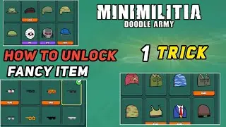 DA2 | How To Unlock Fancy items In Mini Militia || sunglasses / shoej / cap / one trick to unlock
