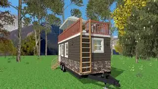 24x8 Tiny house on Wheels, Deck on Roof