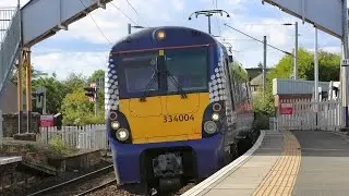 Aerial view of trains at Cardross in Argyll and Bute