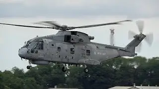 AgustaWestland EHI EH-101 Merlin HM1 Royal NAVY arrival at RIAT 2017 AirShow